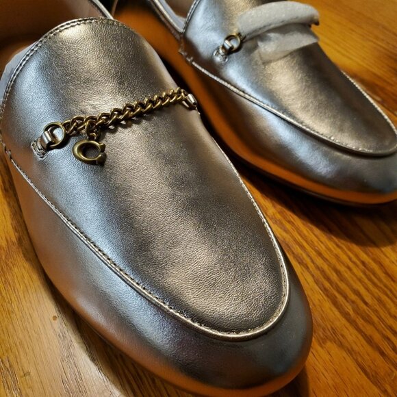 COACH | BNIB Metallic Gold Leather Hanna Loafer (Size 9.5) - Picture 8 of 13